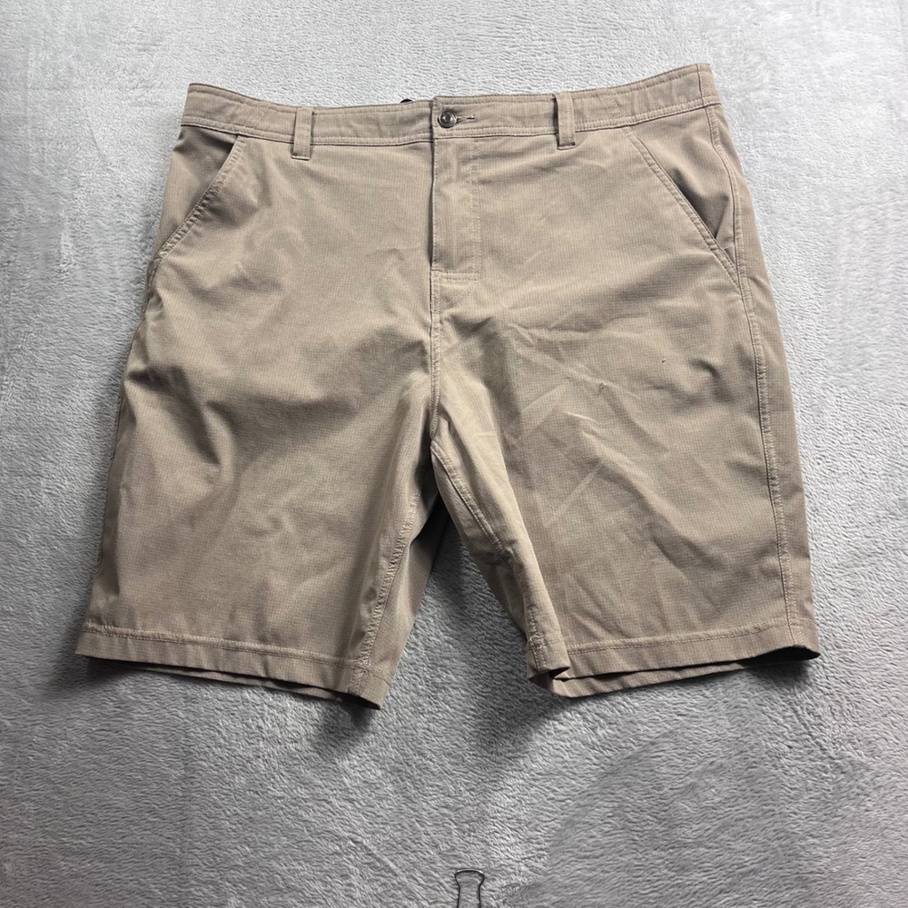 Prana Mens Khaki Tan Ripstop Hiking Shorts Size 38 Standard Fit Drawstring
